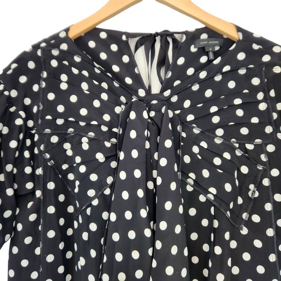 Marc Jacobs Black and White Polka Dot Blouse - Picture 6 of 12